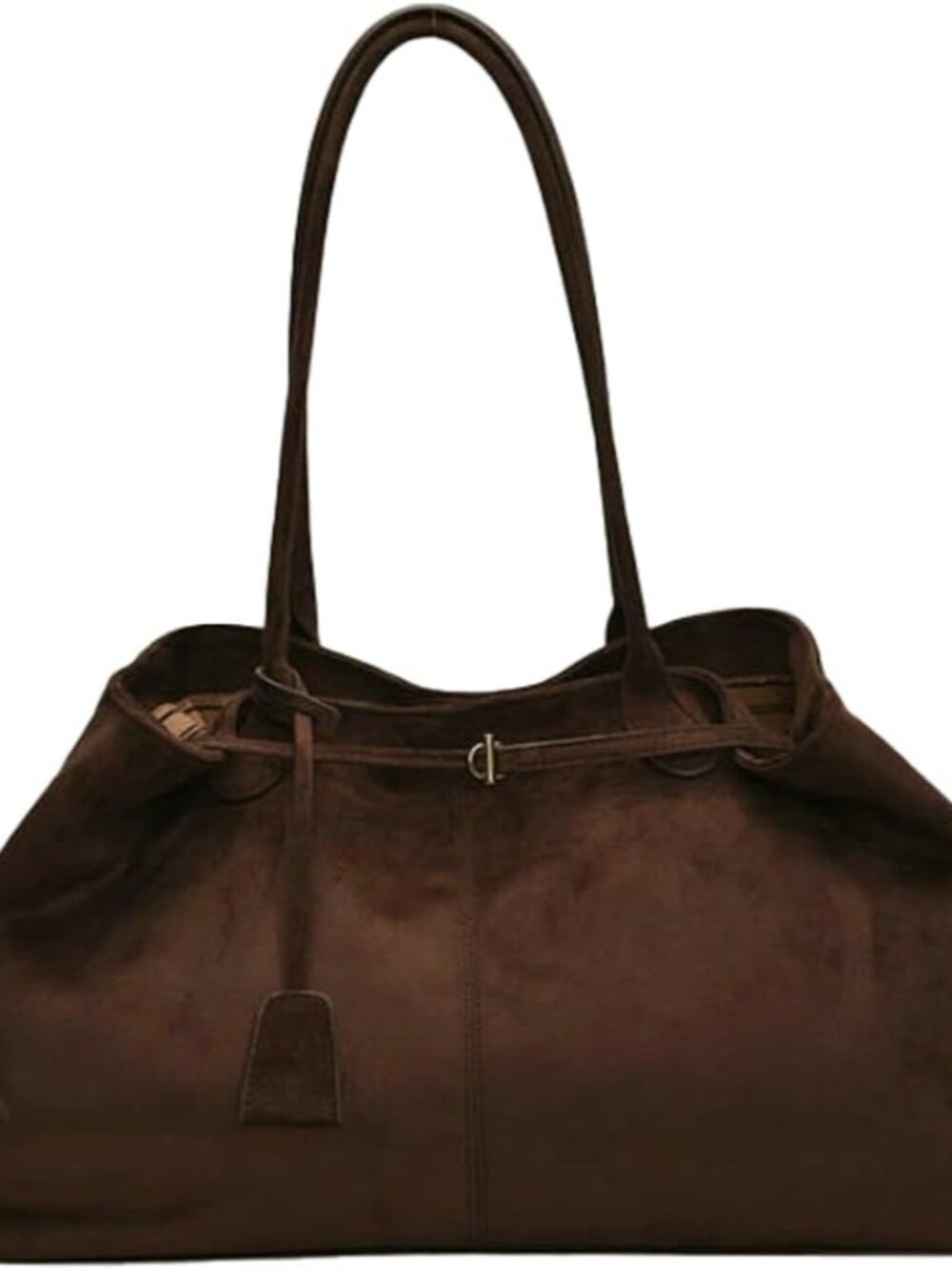 Oversized Suede Tote Handbag Elegant Top Handle Purse Fall Winter Satchel Purses